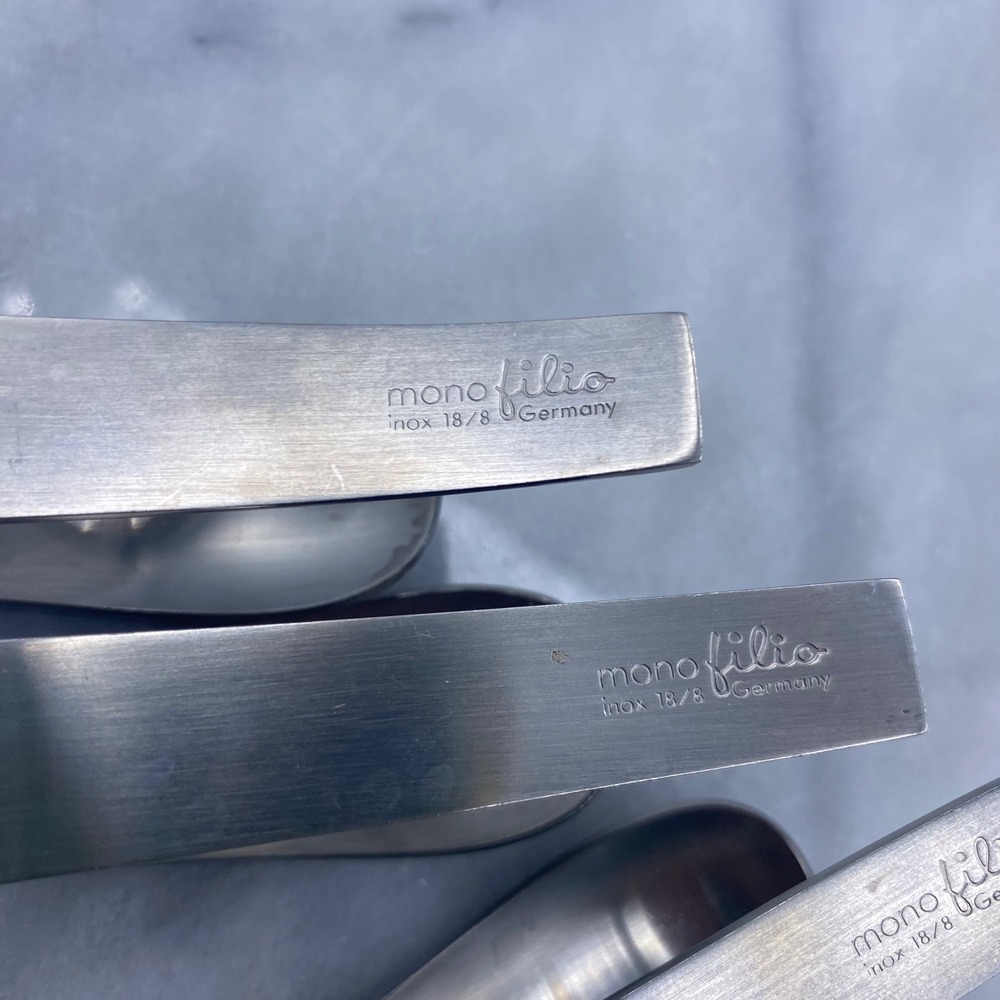 Mono Filio Napkin Rings Clips Silver 18/8 Stainless Steel Germany Set of 4 MCM - Picture 12 of 12